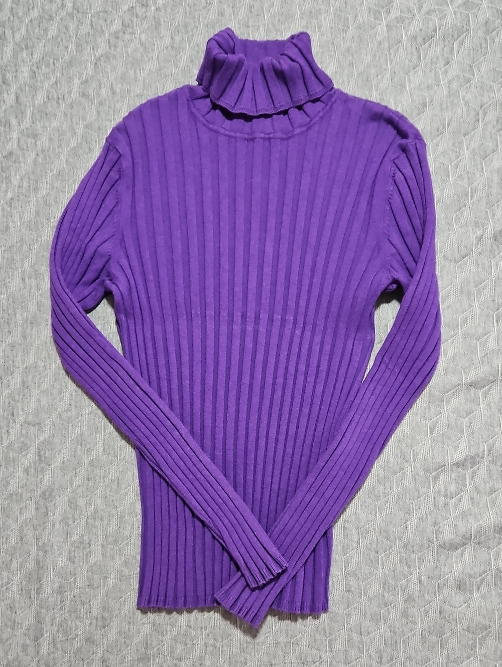 Talbots Purple Ribbed Turtleneck Sweater